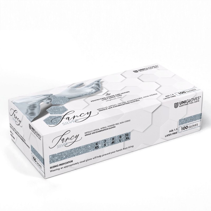 Handschoenen Nitril Fancy zilver Unigloves