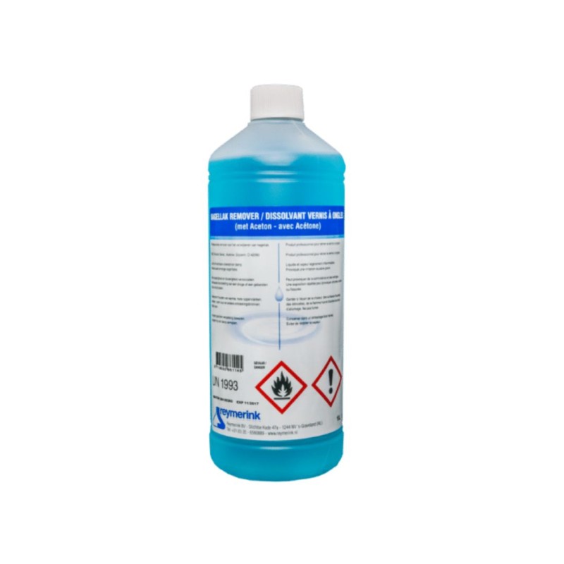 Nagellak Remover met aceton 1000ml (blauw)