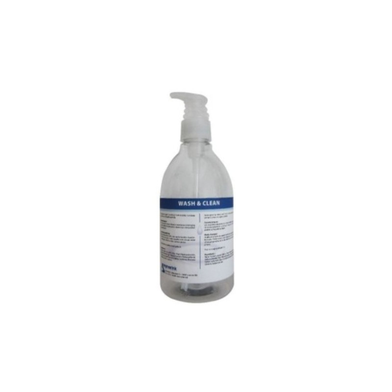 Wash and Clean handzeep lege pompfles met etiket. kopen?
