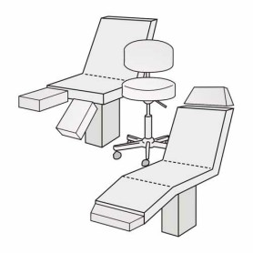 Medixwell Tabouret Hoes badstof "Maxi" WIT