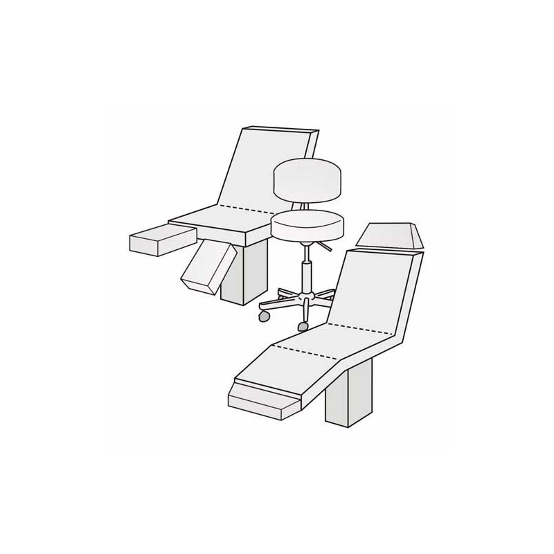 Medixwell Tabouret Hoes badstof "Maxi" WIT