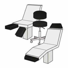Medixwell Tabouret Hoes badstof "Maxi" ZWART