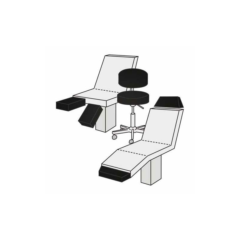 Medixwell Tabouret Hoes badstof "Maxi" ZWART
