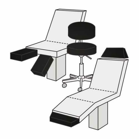 Medixwell Tabouret Hoes badstof "Maxi" ZWART