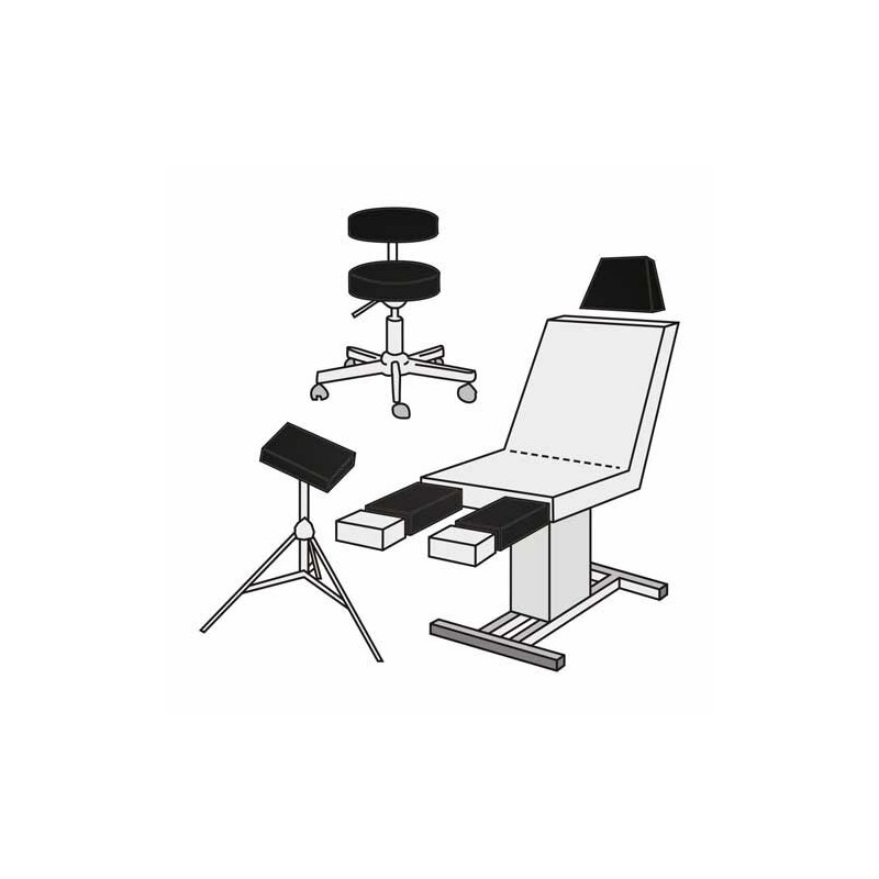 Medixwell Tabouret Hoes badstof "Medium" ZWART