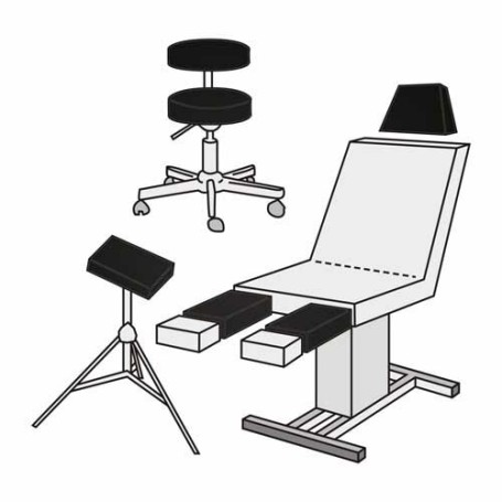 Medixwell Tabouret Hoes badstof "Medium" ZWART