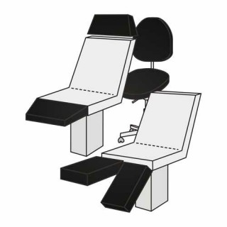 Medixwell Tabouret Hoes badstof "Mega" ZWART